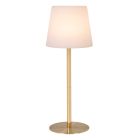 Guld genopladelig udendørs bordlampe modern, Tyon, 2W, 2700K LED, IP65, med touch lysdæmper