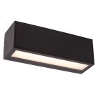 Sort udendørs væglampe med skumringssensor modern, Sutton, 1,5W, 3000K LED, IP54