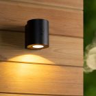 Sort udendørs væglampe solcelle modern, Perth, 1W, 2850K LED, IP65