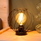 Sort bordlampe klassisk, Danza, med brytare