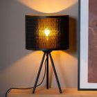 Bambus bordlampe sort, Tagalog, med brytare