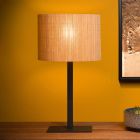 Rattan bordlampe brun, Magius, med brytare