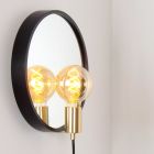 Sort spejllampe rustik, Reflex, med brytare