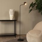 Sort genopladelige gulvlampe modern, Comet, 3W, 2700K LED, med beröringsdimmer