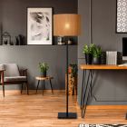 Rattan gulv lampe brun, Magius, med brytare