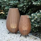 Brun udendørs bordlampe rustik, Colin, 3W, 3000K LED, IP44, 3 trins lysdæmper