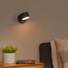 Sort væglampe modern, Gian, 9W, 2700K LED