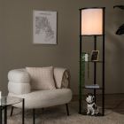 Sort gulv lampe modern, Menno, med dra i brytare