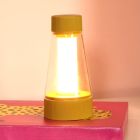 Gul genopladelig udendørs bordlampe modern, Lorali, 1,2W, 2700K LED, IP44, med touch lysdæmper
