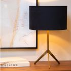 Sort bordlampe modern, Tondo, med brytare