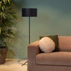 Sort gulv lampe modern, Tondo, med brytare