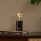 Grå genopladelig bordlampe modern, Vivo, med touch lysdæmper
