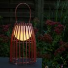 Rustfarvet udendørs bordlampe retro, Fjara, 0,3W, 2700K LED, IP44, med beröringsdimmer