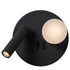 Sort sengelampe modern, Matiz, 3,5W, 3000K LED, med brytare