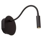 Sort sengelampe modern, Jolijn, 2W, 3000K LED, med brytare
