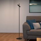 Sort læselampe gulv modern, Philon, 4,5W, 3000K LED, med beröringsdimmer