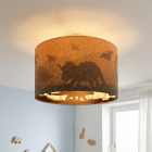 Modern loftlampe til børneværelse orange, Dino