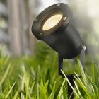 Sort havespot på spyd aluminium, Omid, IP65