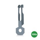 Spunsfjederklemme med ophængningsøje til ophængning af lysliner (100 stk.)