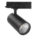 Sort 3-faset lampe på lyseskinne, Rozina, 10W/20W/30W, white switch LED