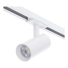 Hvid 1-faset lampe på lyseskinne aluminium, Enno, 10W, white switch LED