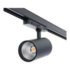 Sort 3-faset lampe på lyseskinne aluminium, Rozina, 10W/20W/30W, white switch LED