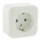 Exin Exo-fatning, overflademonteret, enkelt, beskyttelsesleder, polarhvid