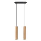 Træ pendler lampe brun, Francina