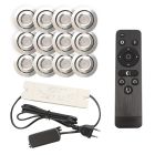 12 kipbar spots til udhæng Rona, IP44, med tilslutningssæt og fjernbetjening, krom