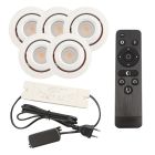 5 kipbar spots til udhæng Rona, IP44, med tilslutningssæt og fjernbetjening, hvid