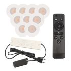 9 hvide spot til udhæng Dico, IP65 med tilslutningssæt og fjernbetjening