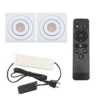 2 kipbar spots til udhæng Rona firkant, IP44, med tilslutningssæt og fjernbetjening, hvid