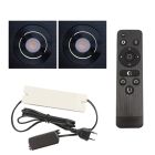 2 kipbar spots til udhæng Rona firkant, IP44, med tilslutningssæt og fjernbetjening, sort