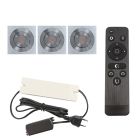 3 kipbar spots til udhæng Rona firkant, IP44, med tilslutningssæt og fjernbetjening, krom