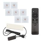 7 kipbar spots til udhæng Rona firkant, IP44, med tilslutningssæt og fjernbetjening, hvid