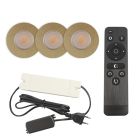 3 messing spot til udhæng Dico, IP65 med tilslutningssæt og fjernbetjening