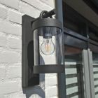 Antracit udendørs væglampe med skumringssensor rustik, Sambesi, IP44