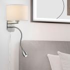 Nikkel væglampe metal, Ledbury, med brytare