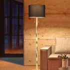 Guld gulv lampe modern, Ramten, 7W, 3000K LED, med dra i brytare
