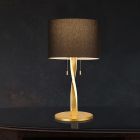 Guld bordlampe modern, Ramten, 3W, 3000K LED, med dra i brytare
