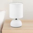 Keramik bordlampe hvid, Yeraz, med brytare