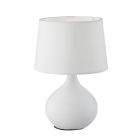 Keramik bordlampe hvid, Yesha, med brytare
