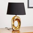 Keramik bordlampe guld, Moldrup, med brytare