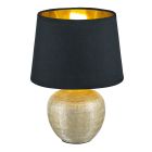 Keramik bordlampe guld, Yet, med brytare
