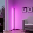 Sort gulv lampe modern, Erdal, 10W, RGB LED, med fjärrkontroll