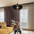 Træ pendler lampe sort, Mirjan