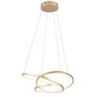 Guld pendel lampe spisebord design, Teodore, 34W, white switch LED, 3 trins lysdæmper