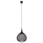 Sort pendler lampe rustik, Rins