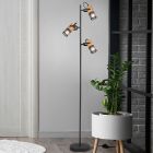 Sort gulv lampe vintage, Jessica, med brytare
