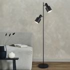 Sort gulv lampe metal, Amila, med brytare
